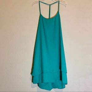 MyBeloved Teal T-Back Tiered Summer Boutique Dress